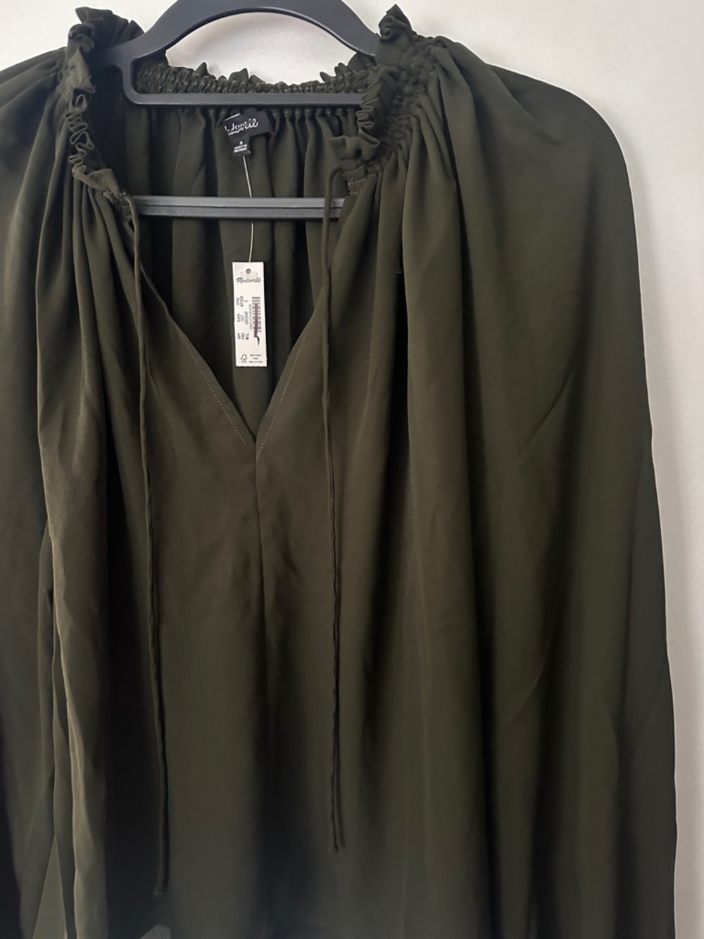 Madewell Olive Peasant Blouse - Picture 5 of 9